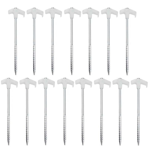 15 Pieces Pegs Screwin Tent Camping Stakes Outdoor Essentials Tent & Canopy Accessories