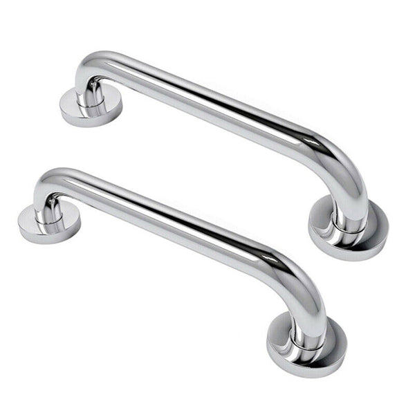 2Pcs Chrome Plated Safety Bar Stainless Steel Bathroom Grab Handrails 30 X 2.5Cm Handles & Rails