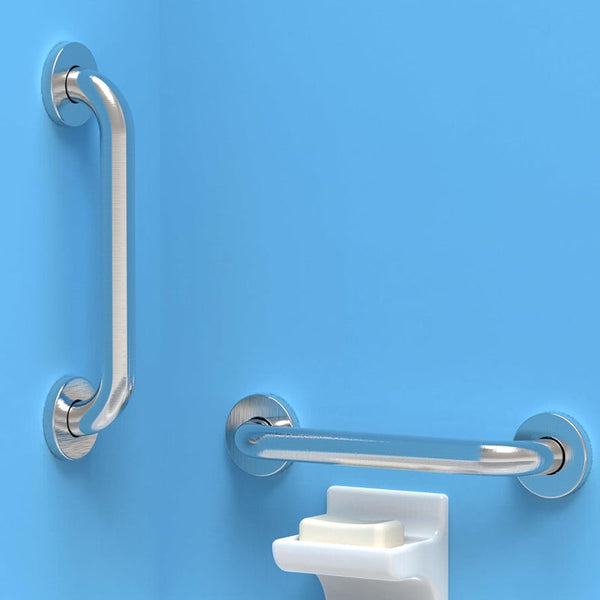 2Pcs Chrome Plated Safety Bar Stainless Steel Bathroom Grab Handrails 30 X 2.5Cm Handles & Rails