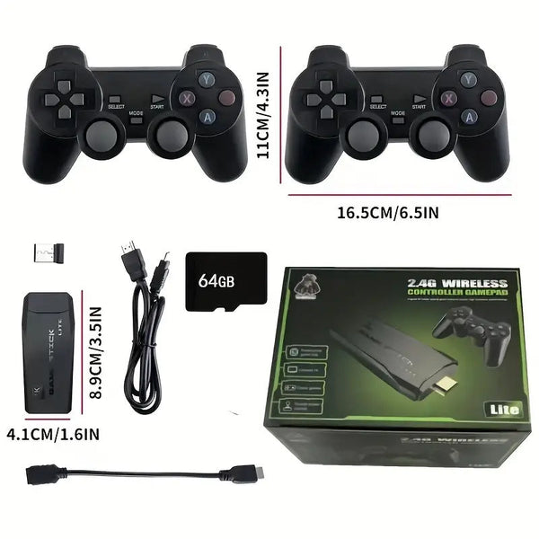 4K Hd Plug And Play Retro Gaming Console With Controllers Built-In Games
