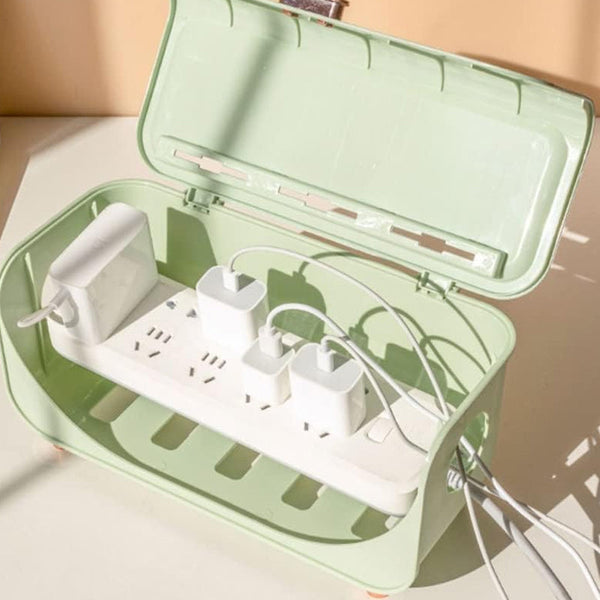 Desktop Cable Management Box Cord Protector Organizer Green Abs Storage Cable Ties & Organisers