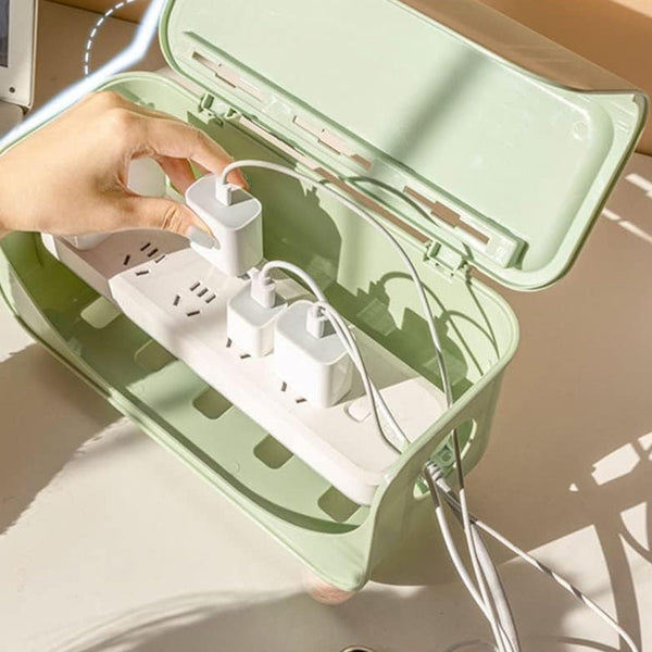 Desktop Cable Management Box Cord Protector Organizer Green Abs Storage Cable Ties & Organisers