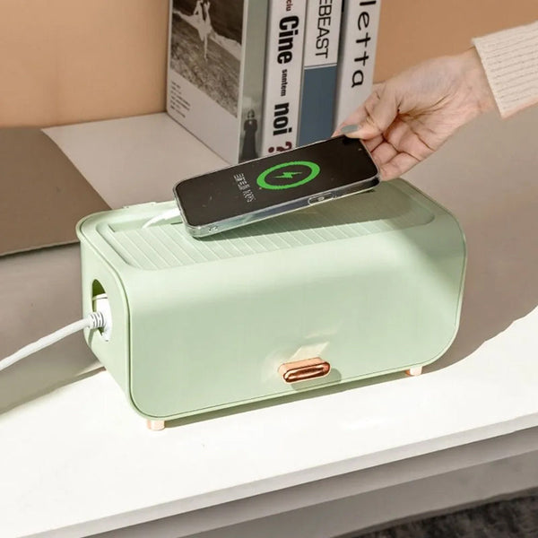 Desktop Cable Management Box Cord Protector Organizer Green Abs Storage Cable Ties & Organisers