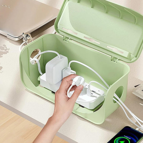 Desktop Cable Management Box Cord Protector Organizer Green Abs Storage Cable Ties & Organisers