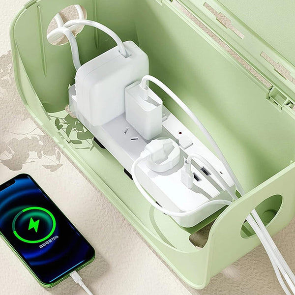 Desktop Cable Management Box Cord Protector Organizer Green Abs Storage Cable Ties & Organisers