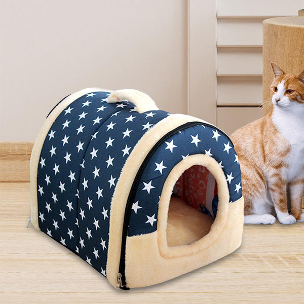2 In 1 Convertible Pet Bed Warm Comfortable Igloo Shaped Cave Pet Beds