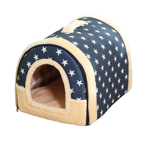 2 In 1 Convertible Pet Bed Warm Comfortable Igloo Shaped Cave Pet Beds