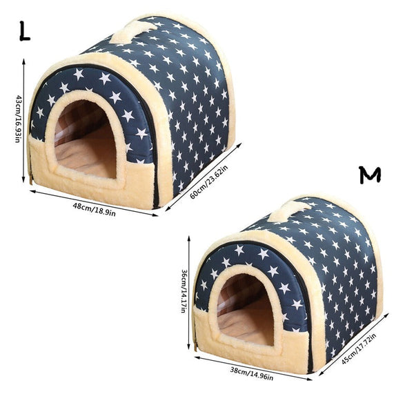 2 In 1 Convertible Pet Bed Warm Comfortable Igloo Shaped Cave Pet Beds