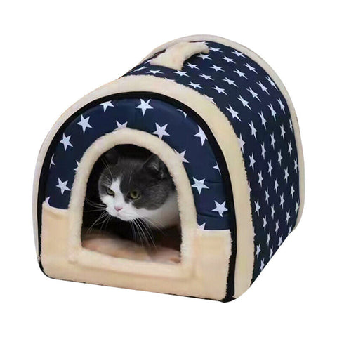 2 In 1 Convertible Pet Bed Warm Comfortable Igloo Shaped Cave Pet Beds