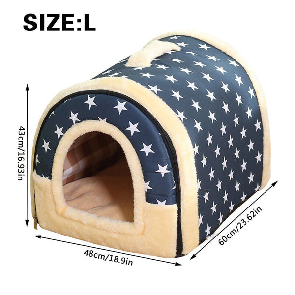 2 In 1 Convertible Pet Bed Warm Comfortable Igloo Shaped Cave Pet Beds