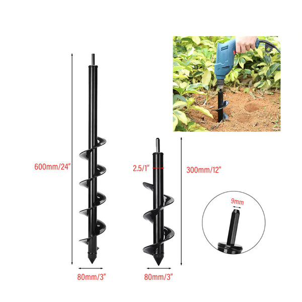 Planter Garden Auger Spiral Drill Planting Hole Soil Digger Post Hole Diggers & Augers