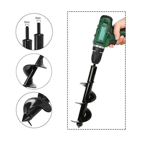 Planter Garden Auger Spiral Drill Planting Hole Soil Digger Post Hole Diggers & Augers