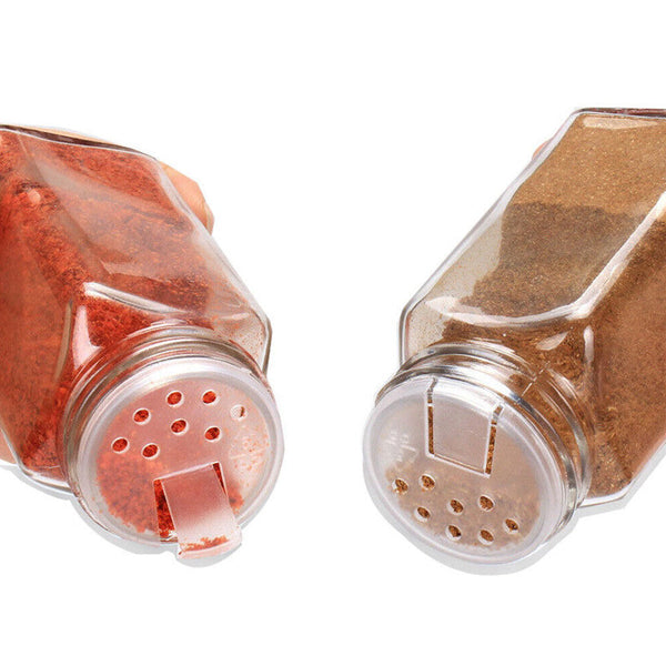 Pack Of 12 Stainless Steel Glass Powdered Seasoning Bottles Spice Jars & Racks