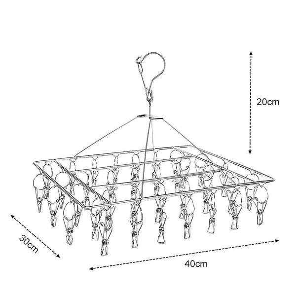 60 Pegs Stainless Steel Sock Underwear Hanging Drying Rack Pegs & Peg Bags