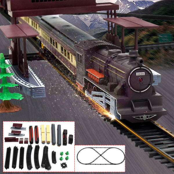 Electric Large Classic Train Set Rail Vehicle Kids Toy Track Battery Operated Toy Trains