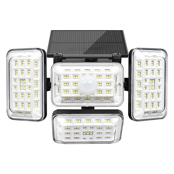 4 Head Solar Powered Motion Sensor Outdoor Flood Lamp Security & Floodlights