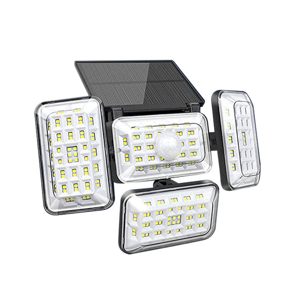 4 Head Solar Powered Motion Sensor Outdoor Flood Lamp Security & Floodlights