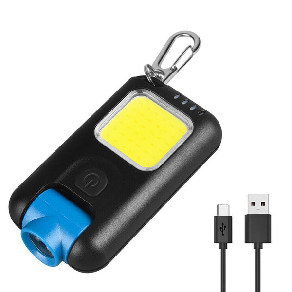 Mini Led Flashlight Keychain Cob Work Light Usb Rechargeable Flashlights