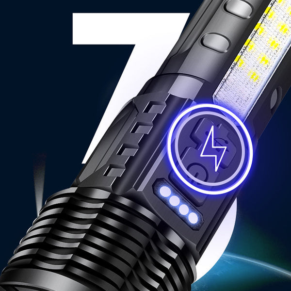 30W 14Led Tactical Flashlight White Laser Torch Lamp Usb Charging Flashlights