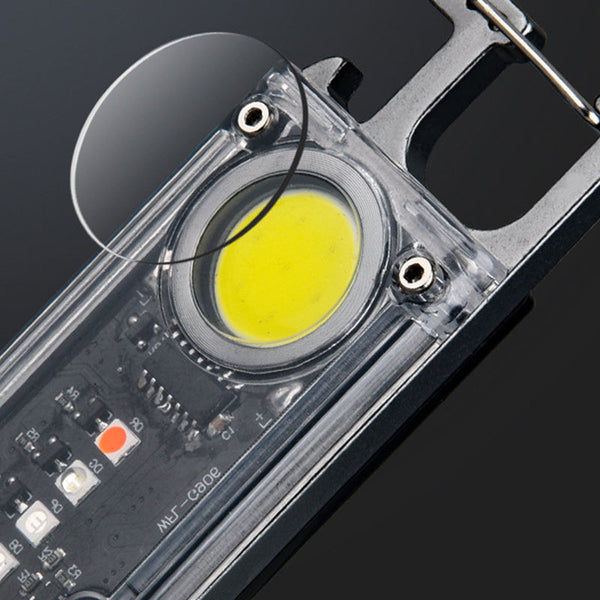 5 Color Light Keychain Cob+Led Mini Flashlight Usb Charging Keyrings