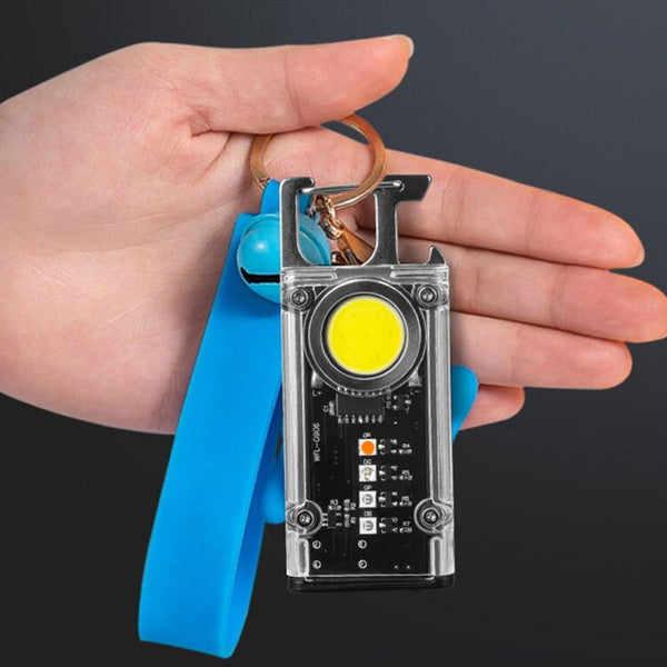 5 Color Light Keychain Cob+Led Mini Flashlight Usb Charging Keyrings