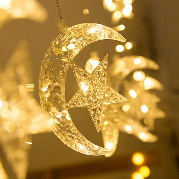 3.5M Led Curtain String Light Star & Moon Home Decorative Fairy Lamp String Lights