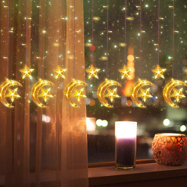 3.5M Led Curtain String Light Star & Moon Home Decorative Fairy Lamp String Lights