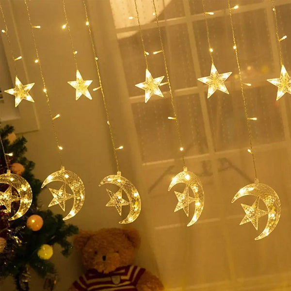 3.5M Led Curtain String Light Star & Moon Home Decorative Fairy Lamp String Lights