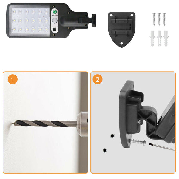 2 Pcs Led Motion Sensor Security Flood Light Solar Powered Security & Floodlights