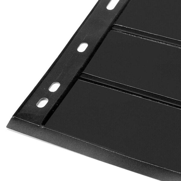 10 Sheets 7 Binder Hole Double Sided Stamp Album Collection Holder Black Pvc Albums & Refills