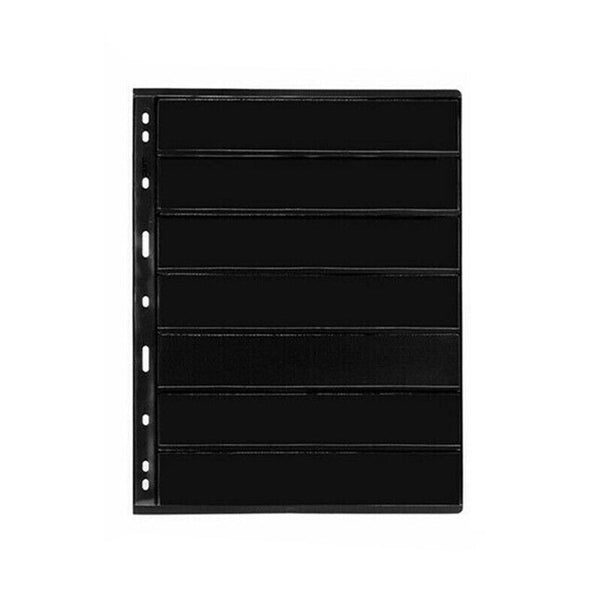 10 Sheets 7 Binder Hole Double Sided Stamp Album Collection Holder Black Pvc Albums & Refills