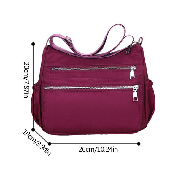 Waterproof Multi Pocket Nylon Womens Shoulder Cross Body Messenger Travel Handbag Women's Bags & Handbags