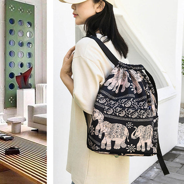 Foldable Drawstring Large Capacity Travel And Sports Backpack Waterproof Nylon M Drawstring Bags