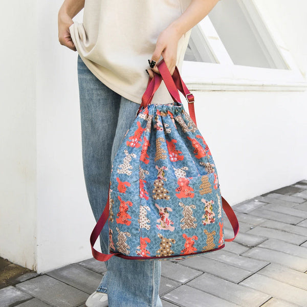 Foldable Drawstring Large Capacity Travel And Sports Backpack Waterproof Nylon M Drawstring Bags