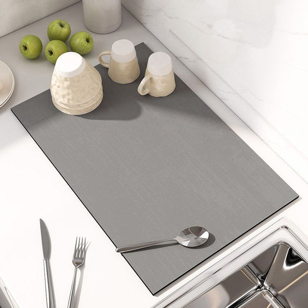 Non Slip Kitchen Dish Drying Matt For Countertop And Coffee Bar Absorbent Rubber Kitchen Bench Mats