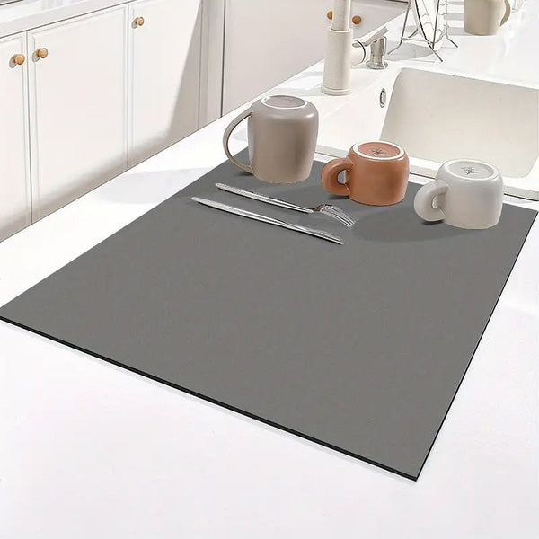 Non Slip Kitchen Dish Drying Matt For Countertop And Coffee Bar Absorbent Rubber Kitchen Bench Mats