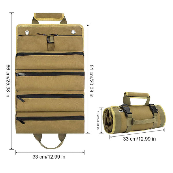 Large Capacity Waterproof Foldable Roll Tool Bag 6 Pocket Multifunctional Tool Bags Belts & Pouches
