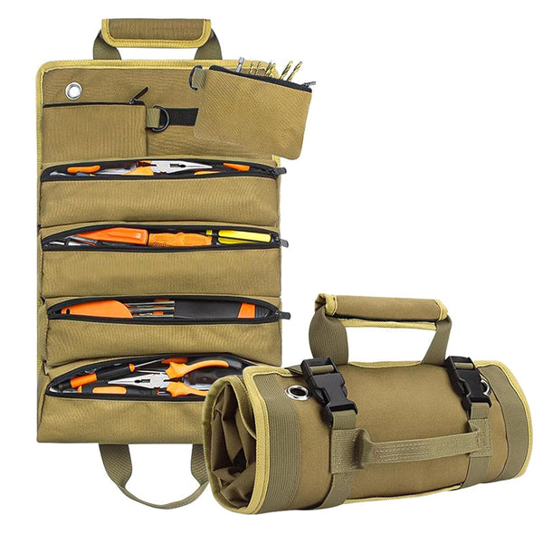 Large Capacity Waterproof Foldable Roll Tool Bag 6 Pocket Multifunctional Tool Bags Belts & Pouches