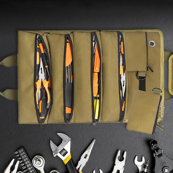 Large Capacity Waterproof Foldable Roll Tool Bag 6 Pocket Multifunctional Tool Bags Belts & Pouches