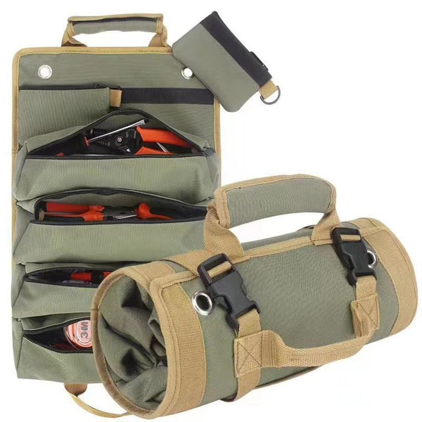 Large Capacity Waterproof Foldable Roll Tool Bag 6 Pocket Multifunctional Tool Bags Belts & Pouches