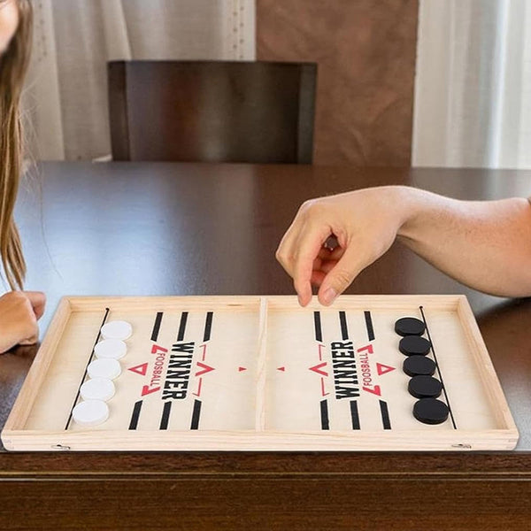 Natural Wood 2 Player Sling Puck Game Interactive Chess Toy Board Other Games