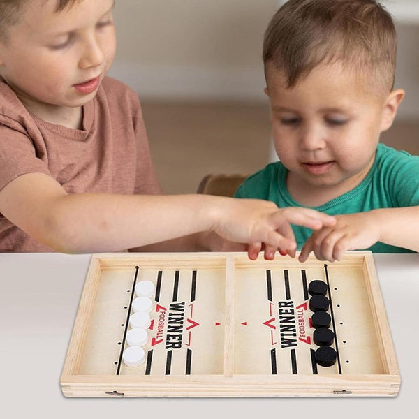 Natural Wood 2 Player Sling Puck Game Interactive Chess Toy Board Other Games