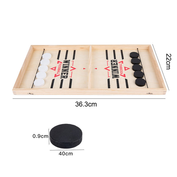 Natural Wood 2 Player Sling Puck Game Interactive Chess Toy Board Other Games