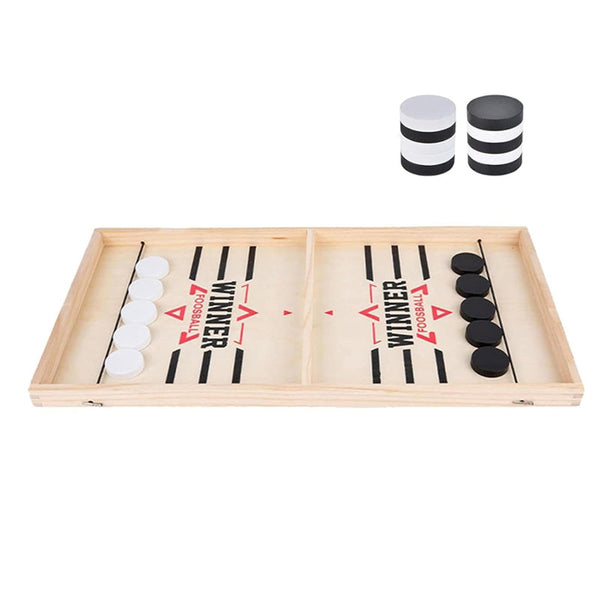 Natural Wood 2 Player Sling Puck Game Interactive Chess Toy Board Other Games