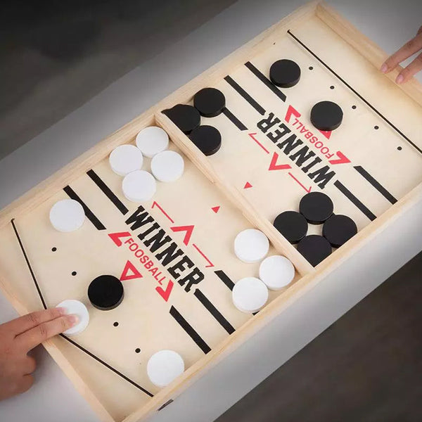 Natural Wood 2 Player Sling Puck Game Interactive Chess Toy Board Other Games