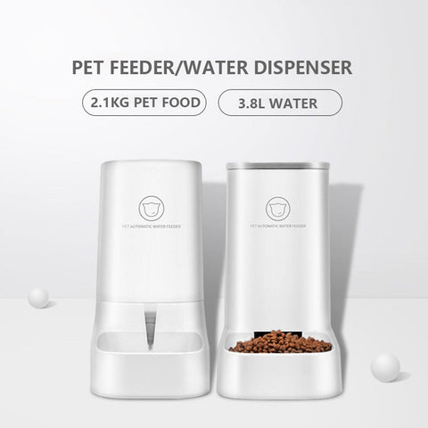 Petswol Cat Dog Feeder And Waterer - Self-Dispensing Automatic Feeders