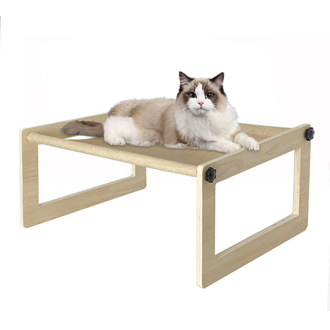 Petswol Breathable Cat Bed Wooden Hammock