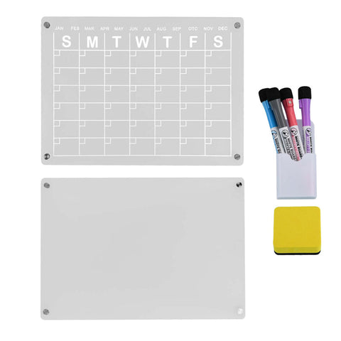 Magnetic White Board Monthly Weekly Planner Dry Erase Refrigerator Message
