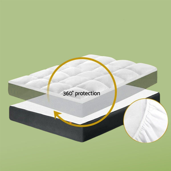 Thick And Breathable Natural Bamboo Mattress Topper Soft Quilted Bed Protector Mattress Toppers & Protectors