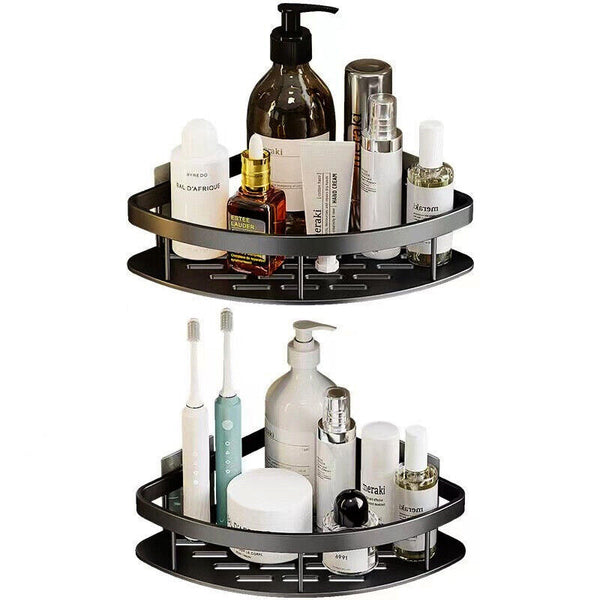 2Pcs Bathroom Corner Shower Shelf Shampoo Soap Holder Rack Storage Organizer Caddy Shower Shelves & Organisers